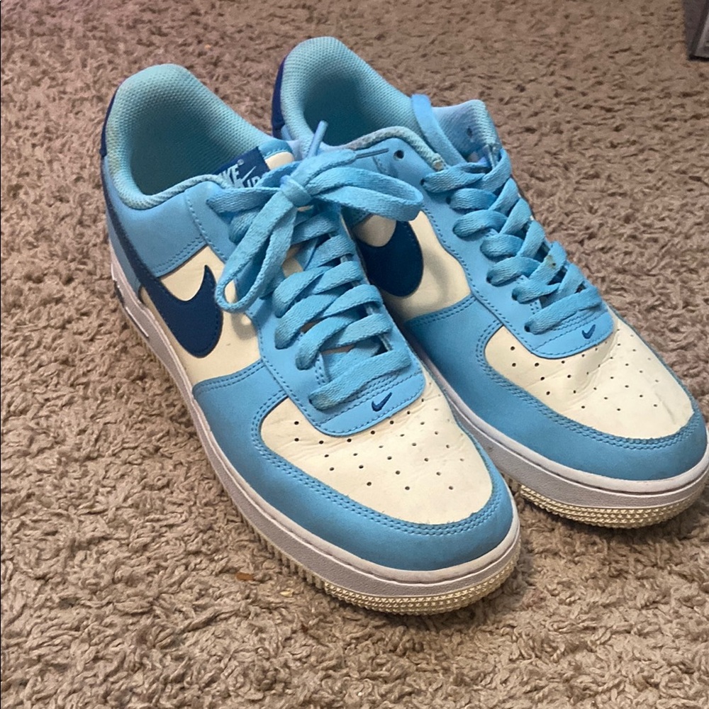Blue and White Air Force ones Sneakers